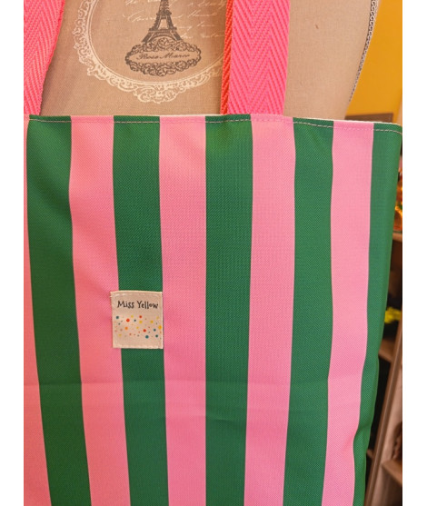 Tote Bag Rosa/Verde (Impermeable)